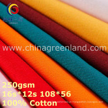 100% algodão sarja grossa tecido para vestuário têxtil (GLLML372)
